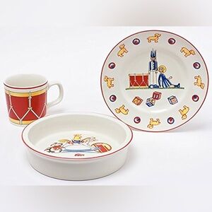 Tiffany and Company Tiffany Toys 3 Piece Childs Set Plate Bowl and Mug Toy Theme
